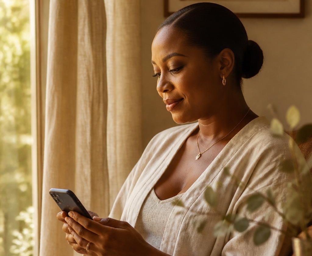 A calm LumeLife moment &mdash; a patient checks in with her doctor from the comfort of home